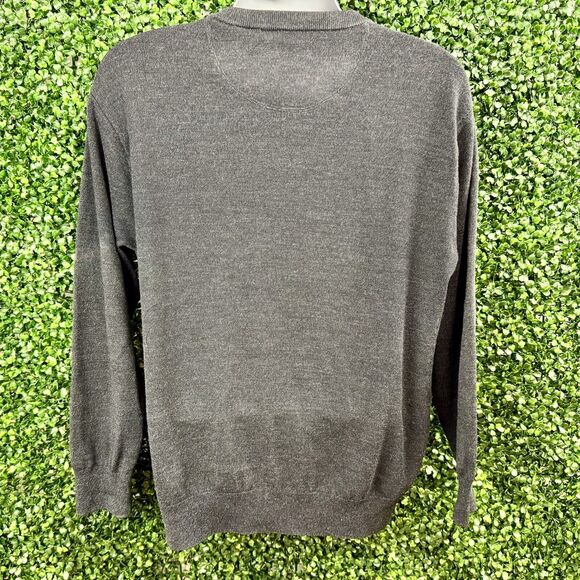Orvis Mens Charcoal Gray 100% Merino Wool V-Neck Pullover Sweater Size L 3BG6 - Picture 4 of 7